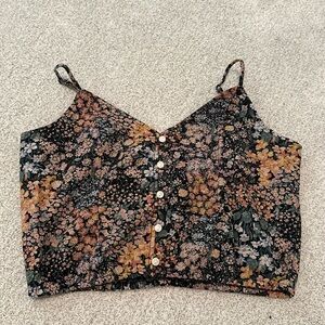 American Eagle loose cropped button-down top S